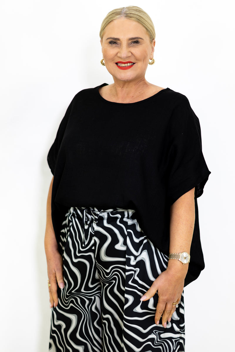 Liberty Drape Top | Black