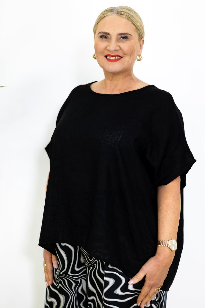 Liberty Drape Top | Black