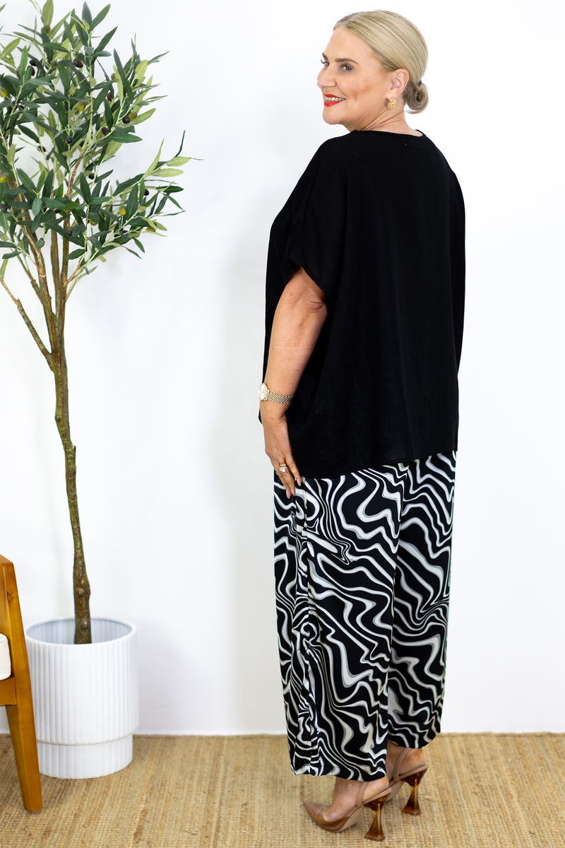 Liberty Drape Top | Black