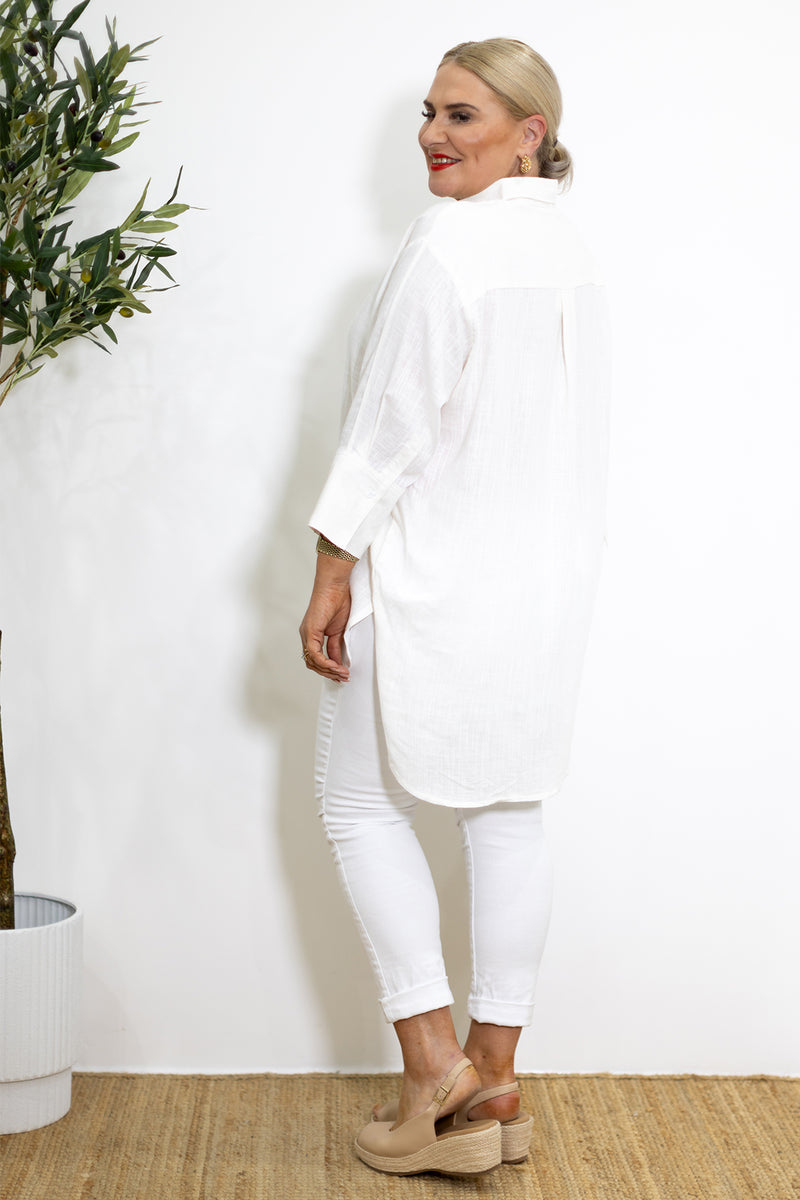 Londoner Oversized Shirt | Ivory White