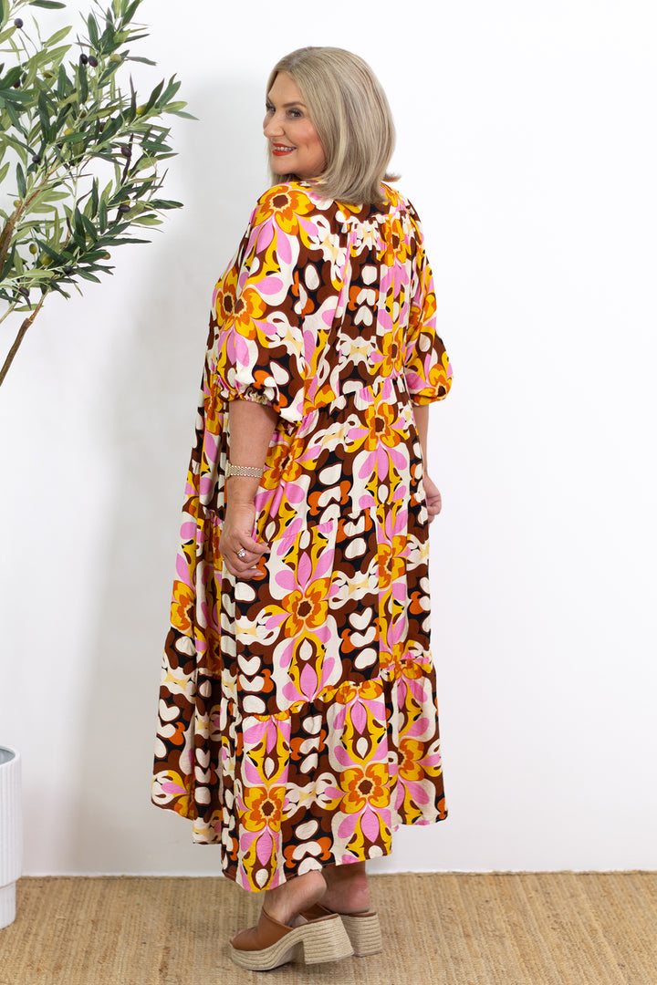 Lovesome dress | BROWN & PINK