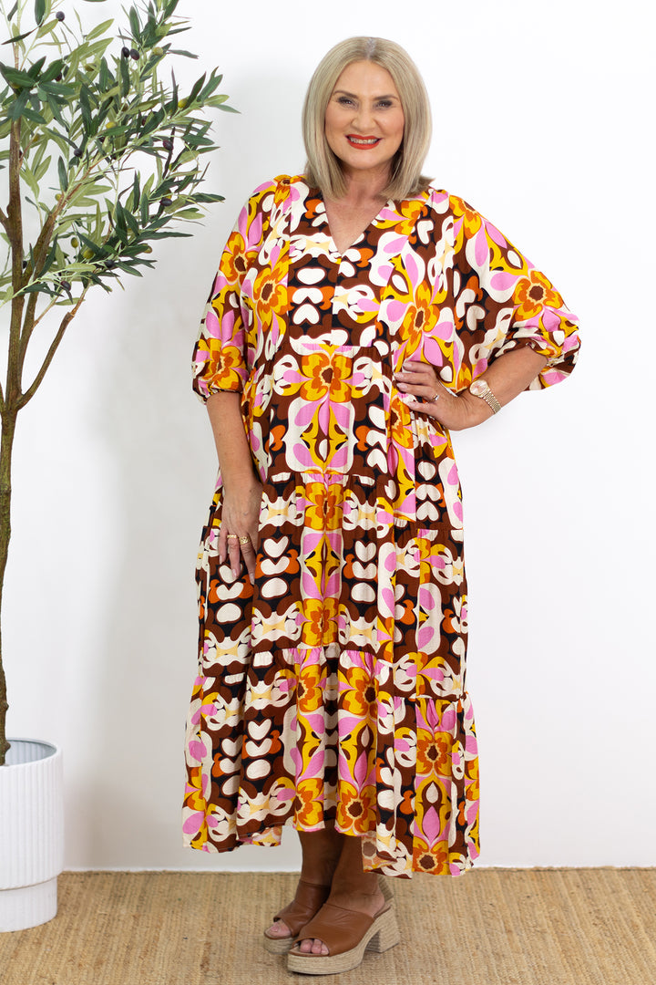 Lovesome dress | BROWN & PINK