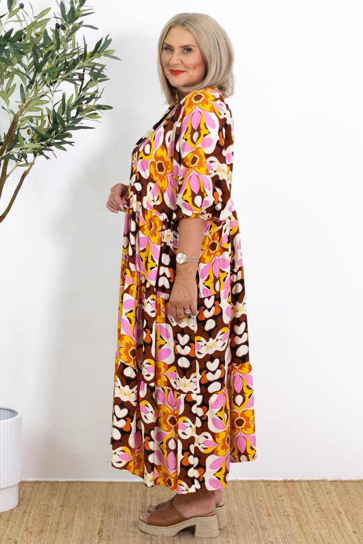Lovesome dress | BROWN & PINK