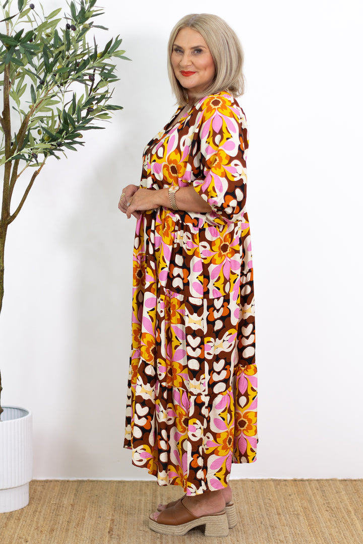 Lovesome dress | BROWN & PINK