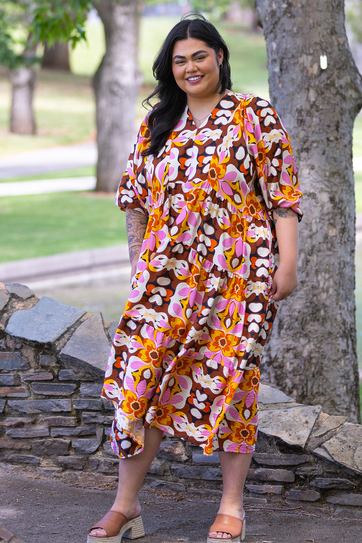 Lovesome dress | BROWN & PINK