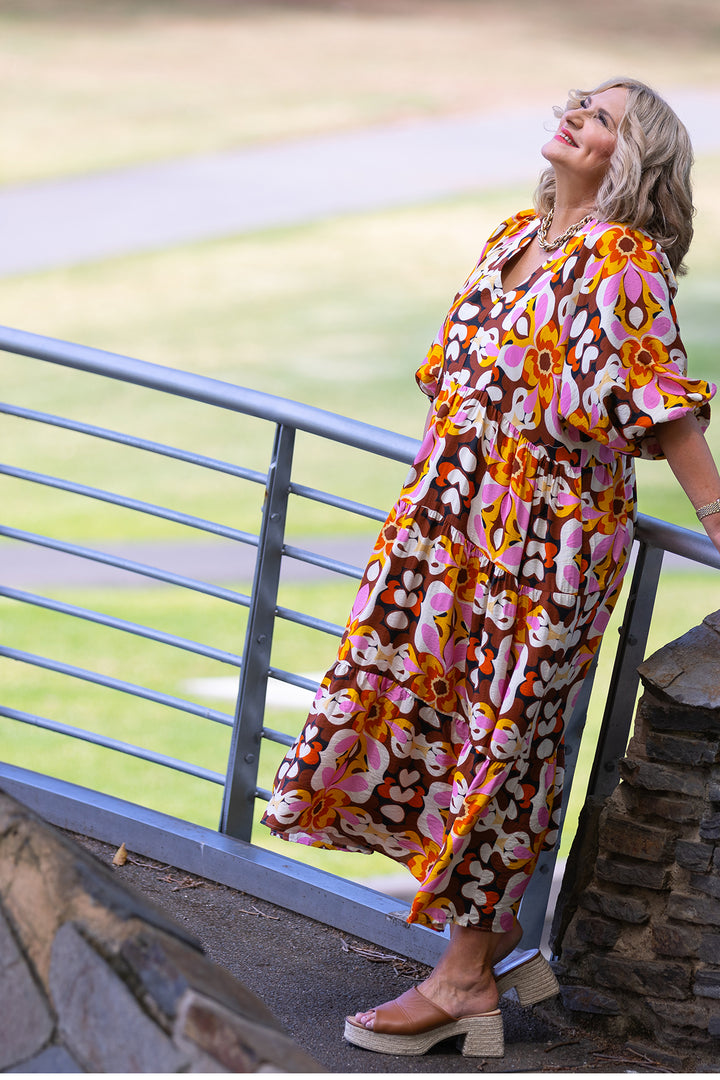 Lovesome dress | BROWN & PINK