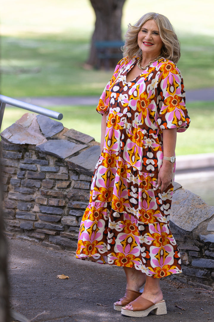 Lovesome dress | BROWN & PINK