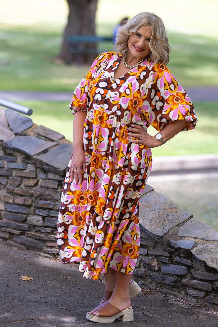 Lovesome dress | BROWN & PINK