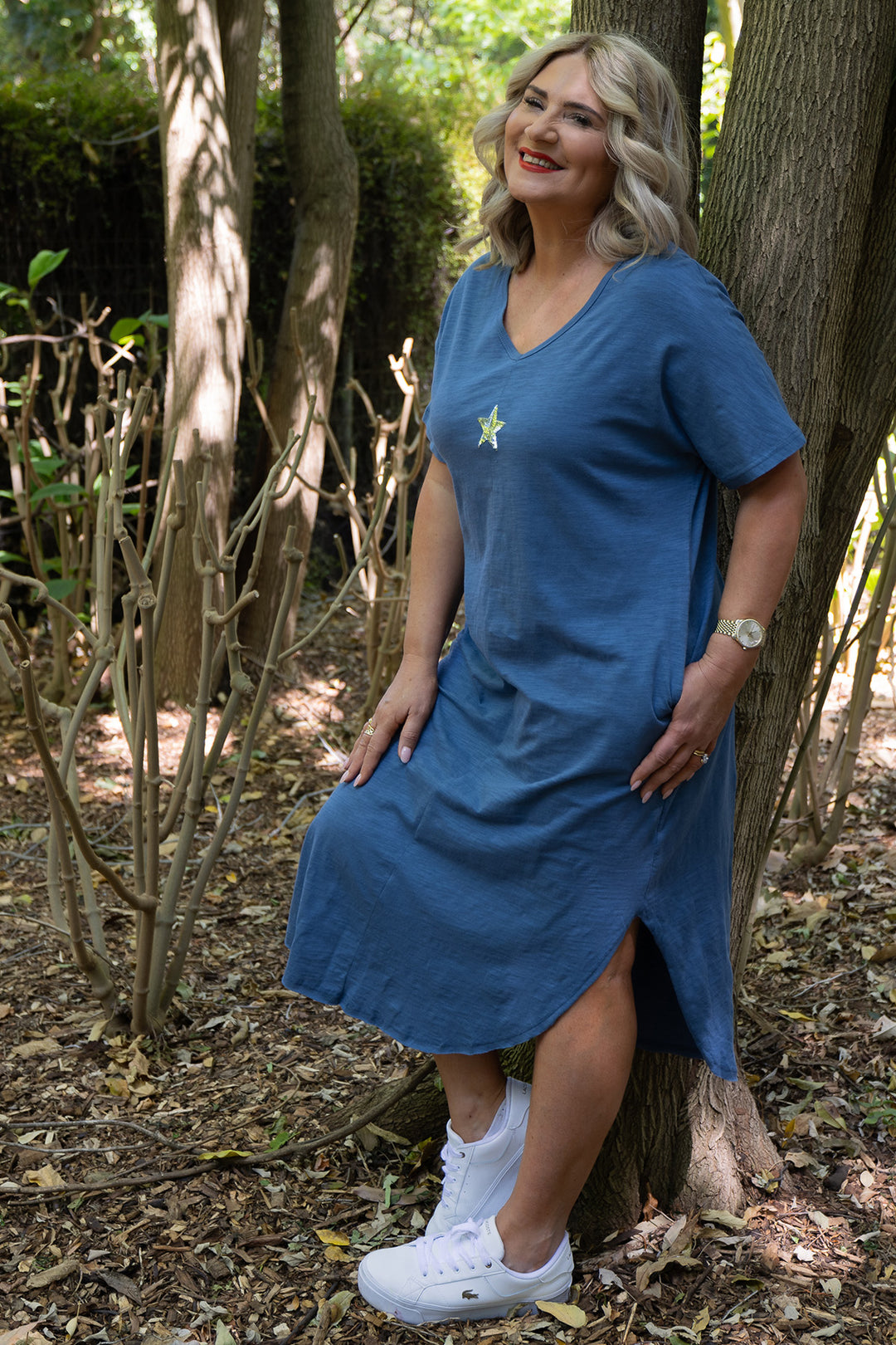 Lucky Star Tee Dress | Blue