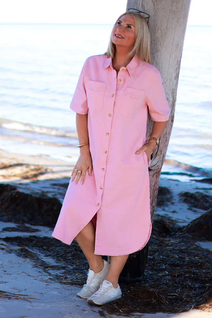 Malibu Denim Shirt Dress | PINK MUSK