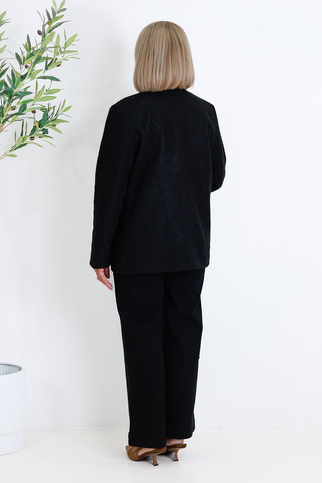 Mia Micro Boucl'e Coat | BLACK