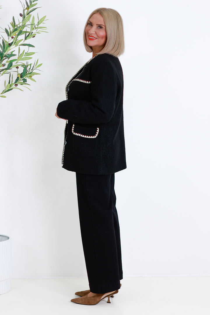 Mia Micro Boucl'e Coat | BLACK