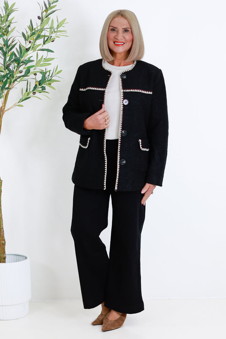 Mia Micro Boucl'e Coat | BLACK