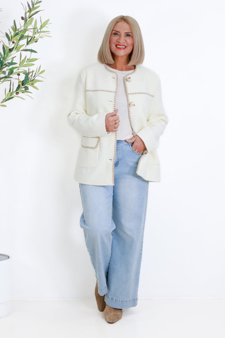 Mia Micro Boucl'e Coat | CREAM