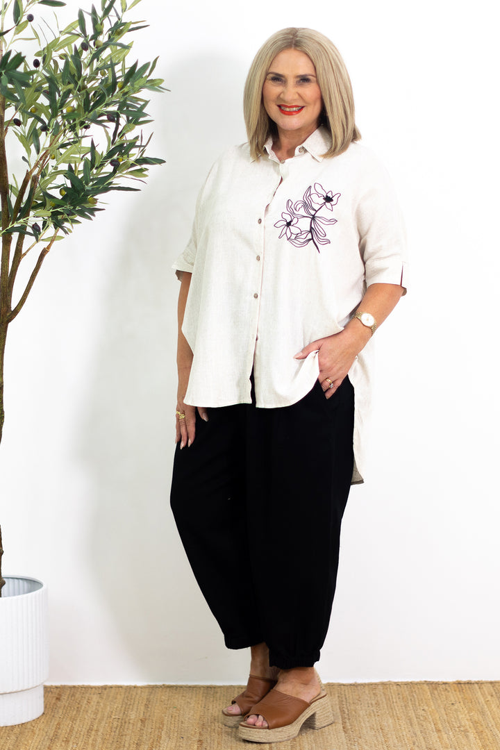 Aria Oversized Shirt | Natural