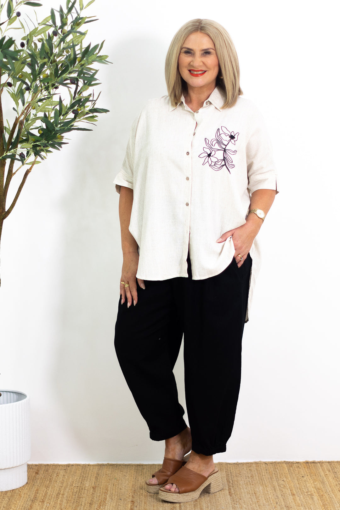 Aria Oversized Shirt | Natural
