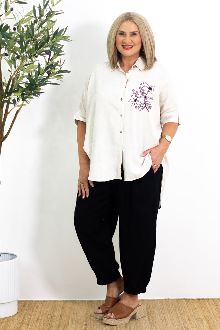 Aria Oversized Shirt | Natural