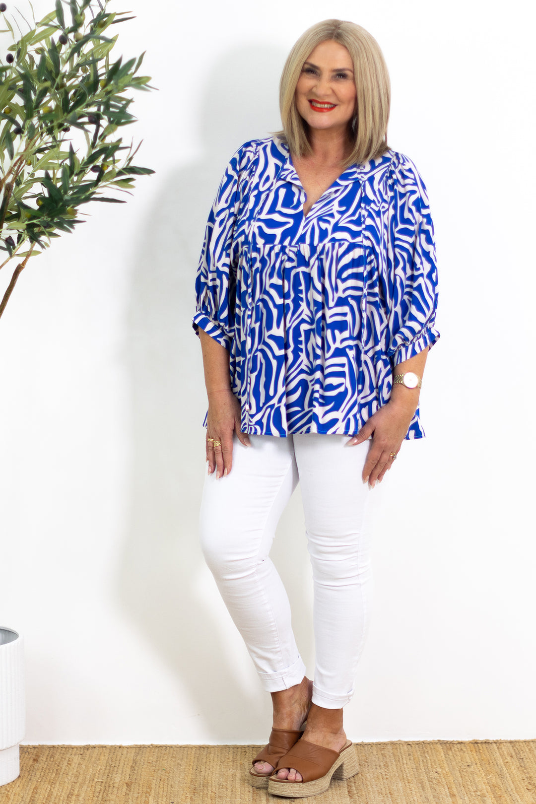 Oceana Drape Top | BLUE