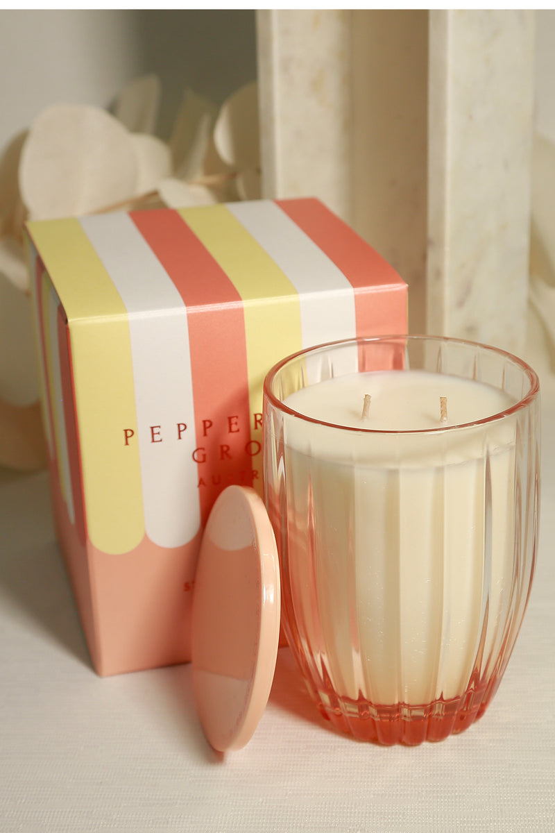 PEPPERMINT GROVE CANDLE 370G STRAWBERRY PEACH & SUGAR CANE The Birch