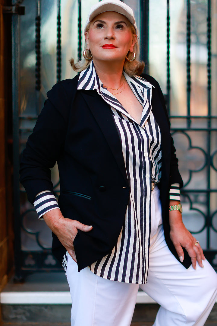 Classic Striped  Shirt | Black
