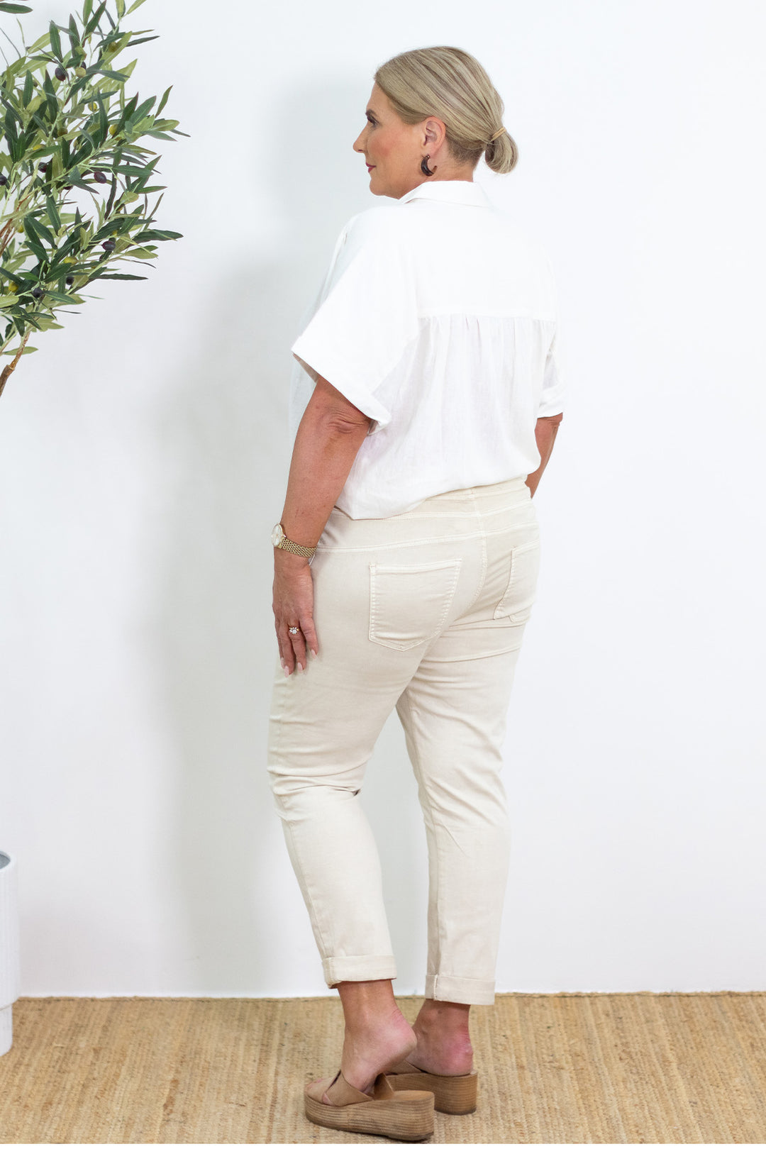 Corfu Stretch Denim| Natural