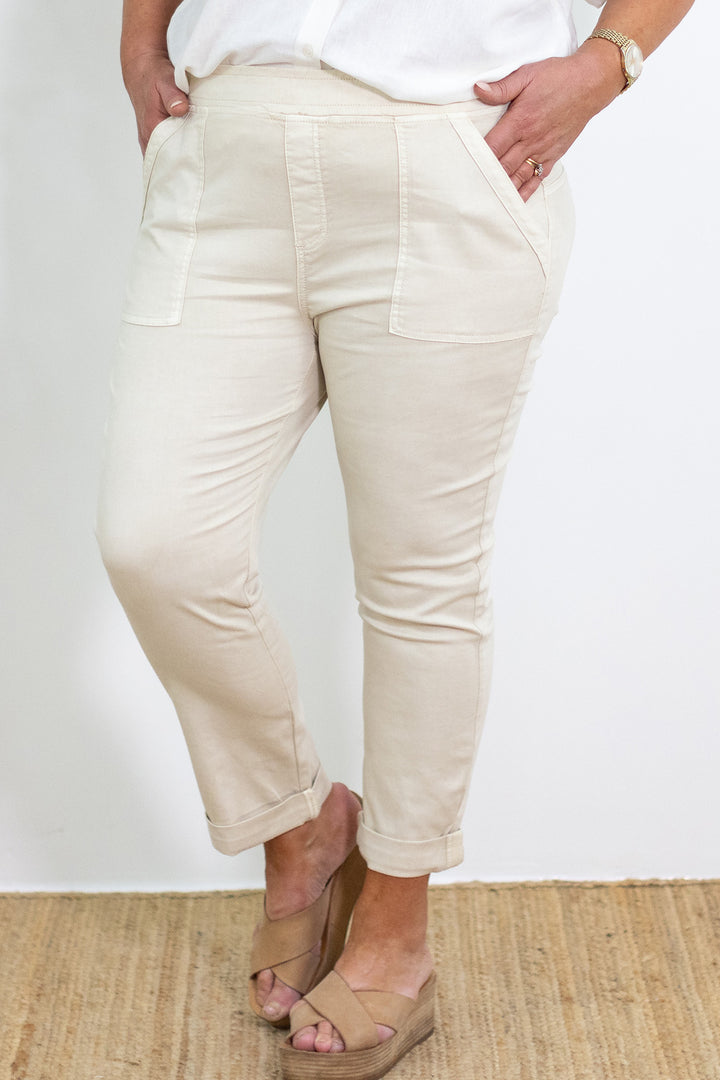 Corfu Stretch Denim| Natural
