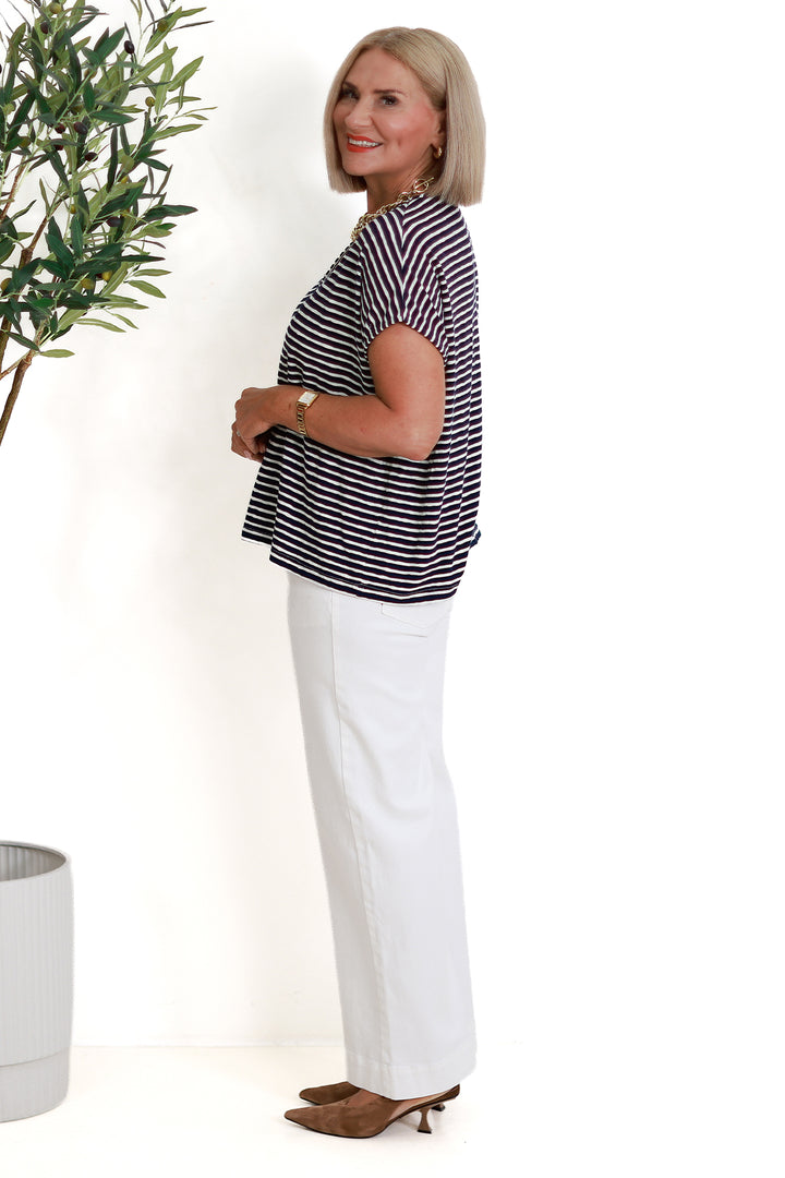 Tropea Stripe Tshirt | NAVY