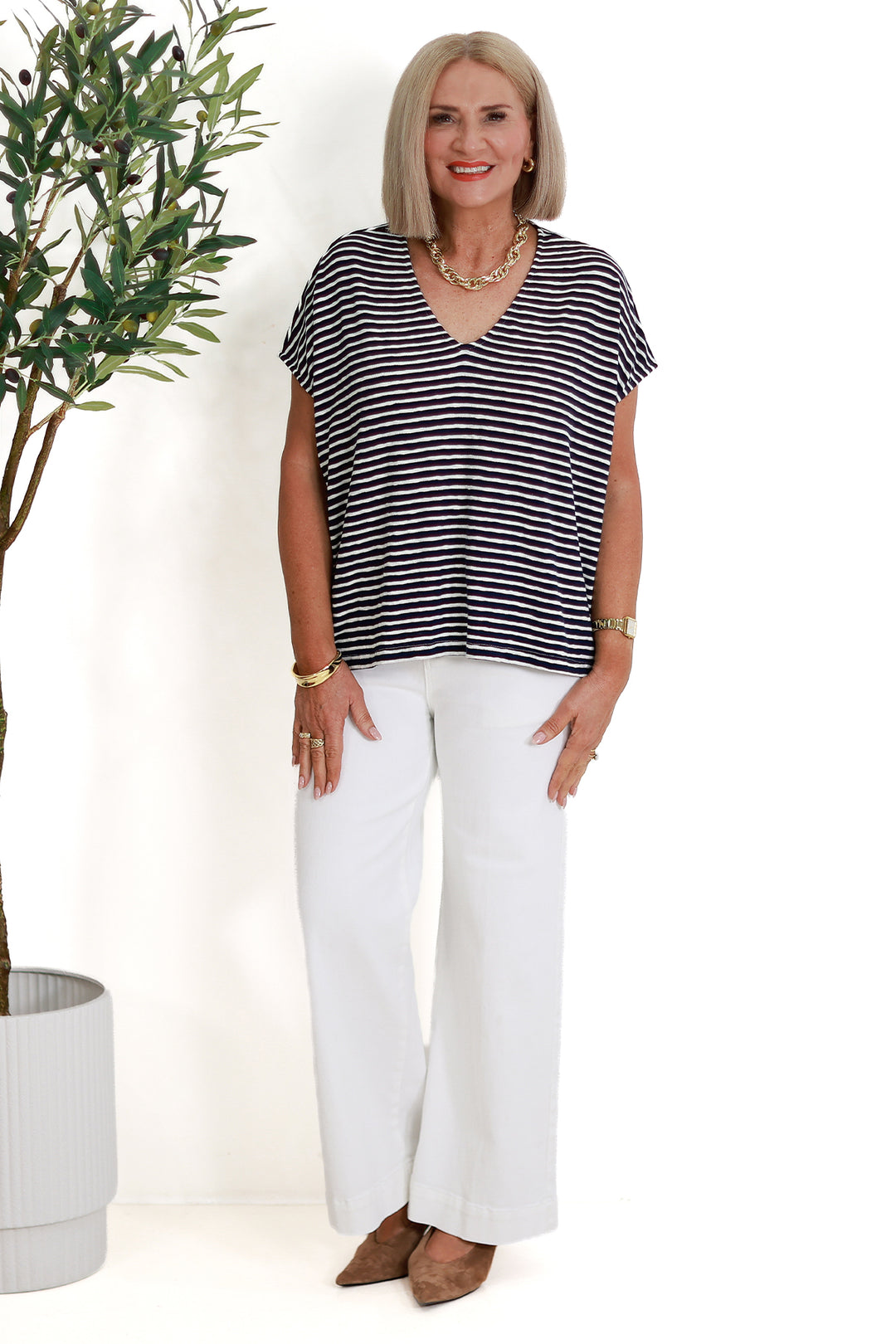 Tropea Stripe Tshirt | NAVY