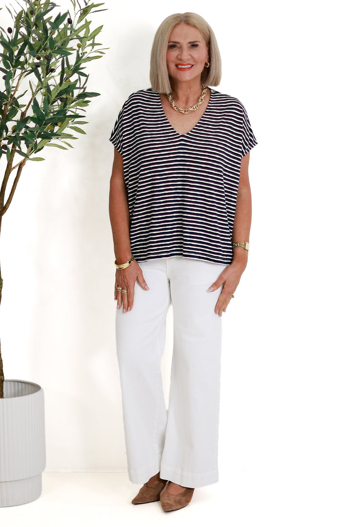 Tropea Stripe Tshirt | NAVY