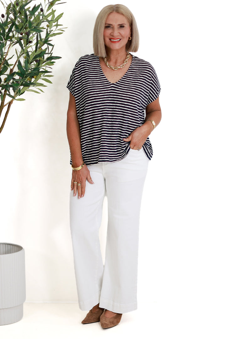 Tropea Stripe Tshirt | NAVY