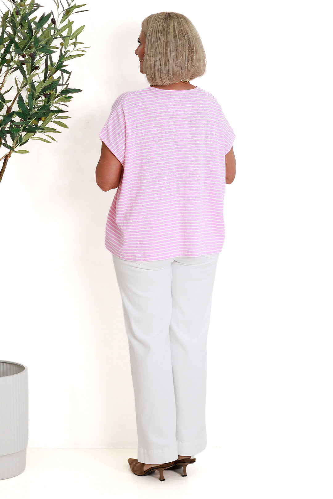 Tropea Stripe Tshirt | PINK