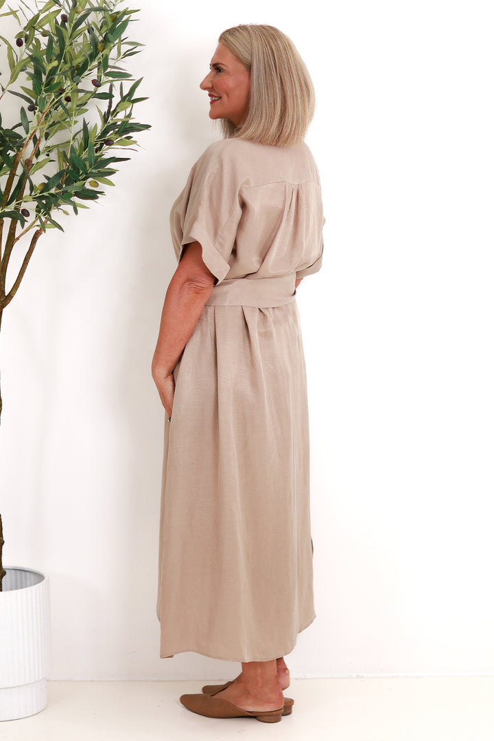Riveria Relaxed TENCEL LINEN Shirt Dress | NATURAL