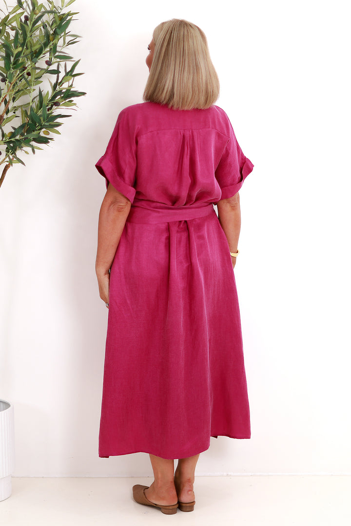 Riveria Relaxed TENCEL LINEN Shirt Dress | CAMELIA