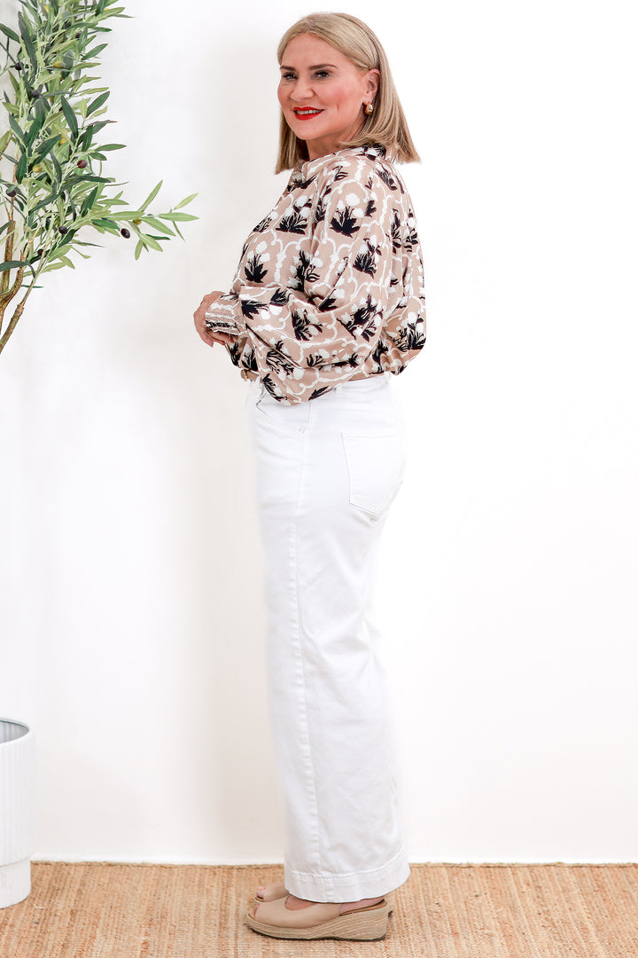 Rafina Shirt Collared | Mousse Patterned