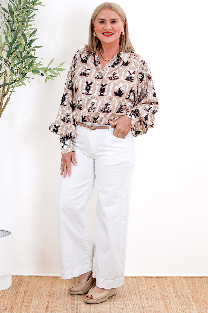 Rafina Shirt Collared | Mousse Patterned
