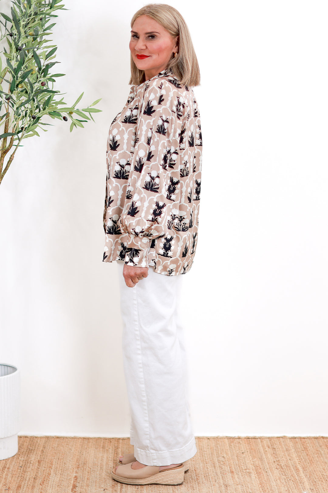 Rafina Shirt Collared | Mousse Patterned