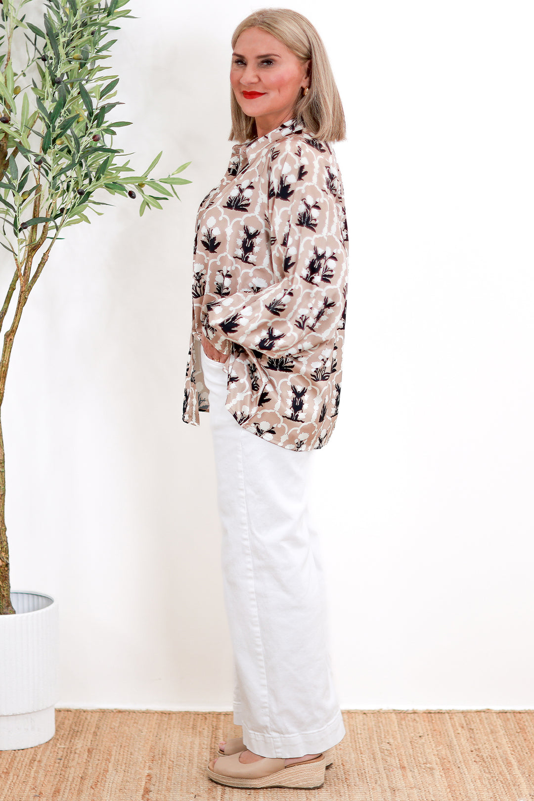 Rafina Shirt Collared | Mousse Patterned