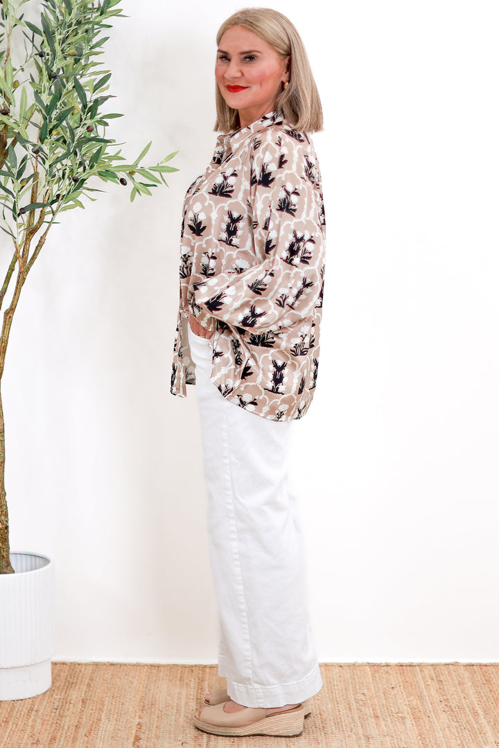 Rafina Shirt Collared | Mousse Patterned