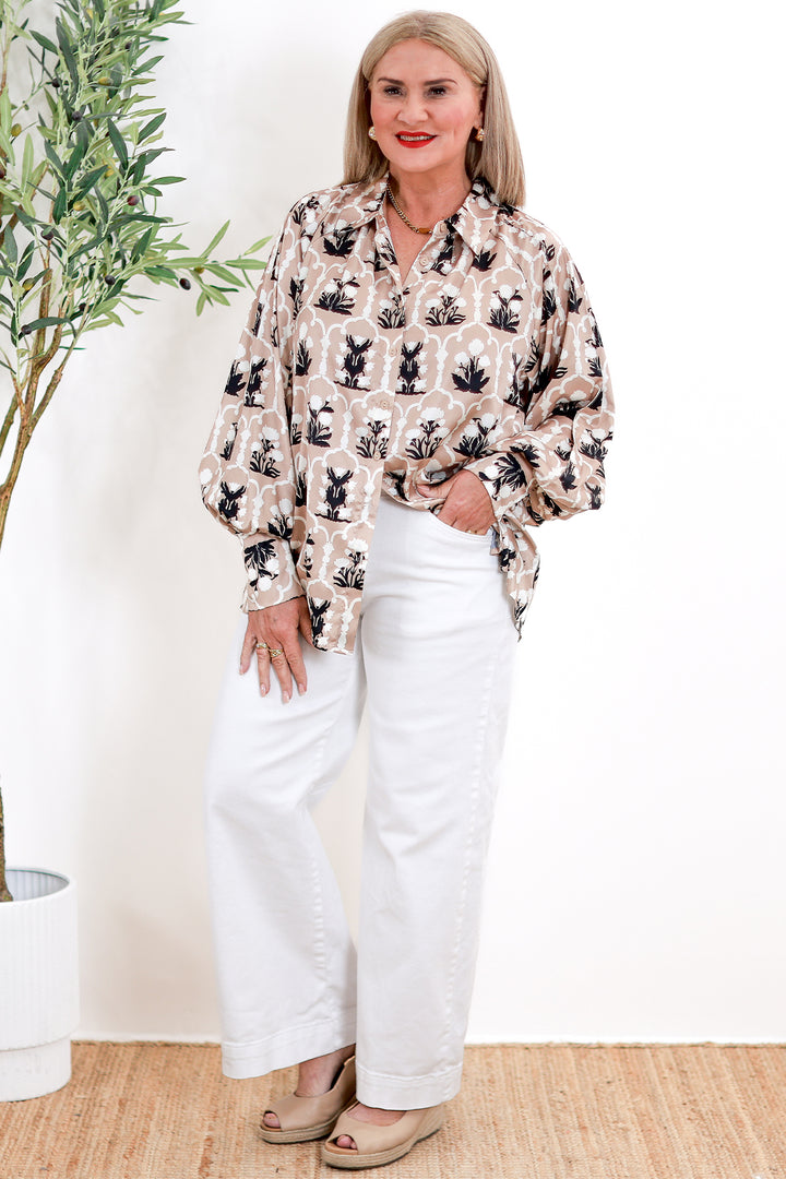 Rafina Shirt Collared | Mousse Patterned