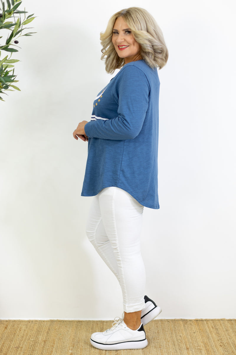 Rawhide Long Sleeve T | Steel Blue