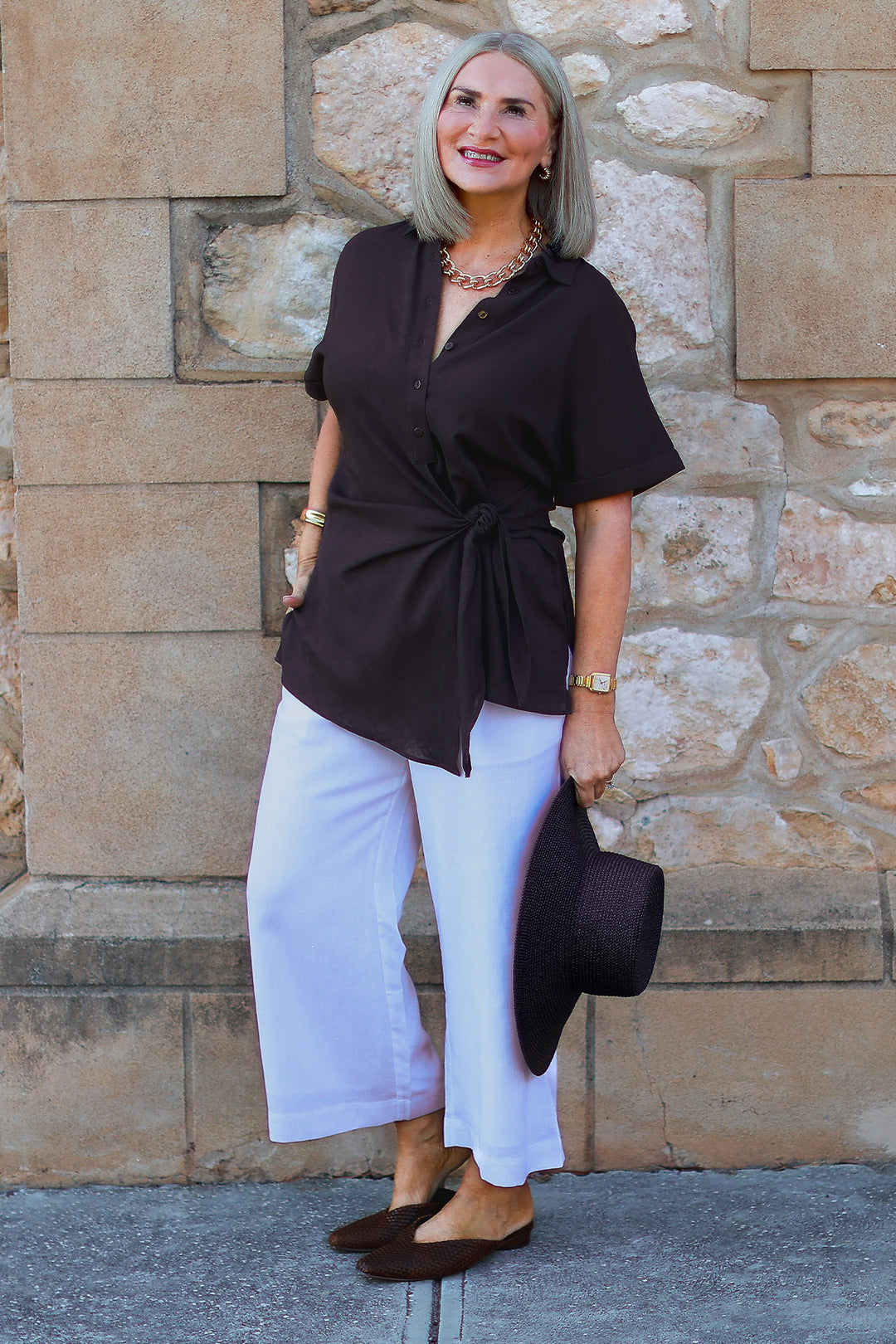 Sterling Collared Tie Shirt | COCO BROWN