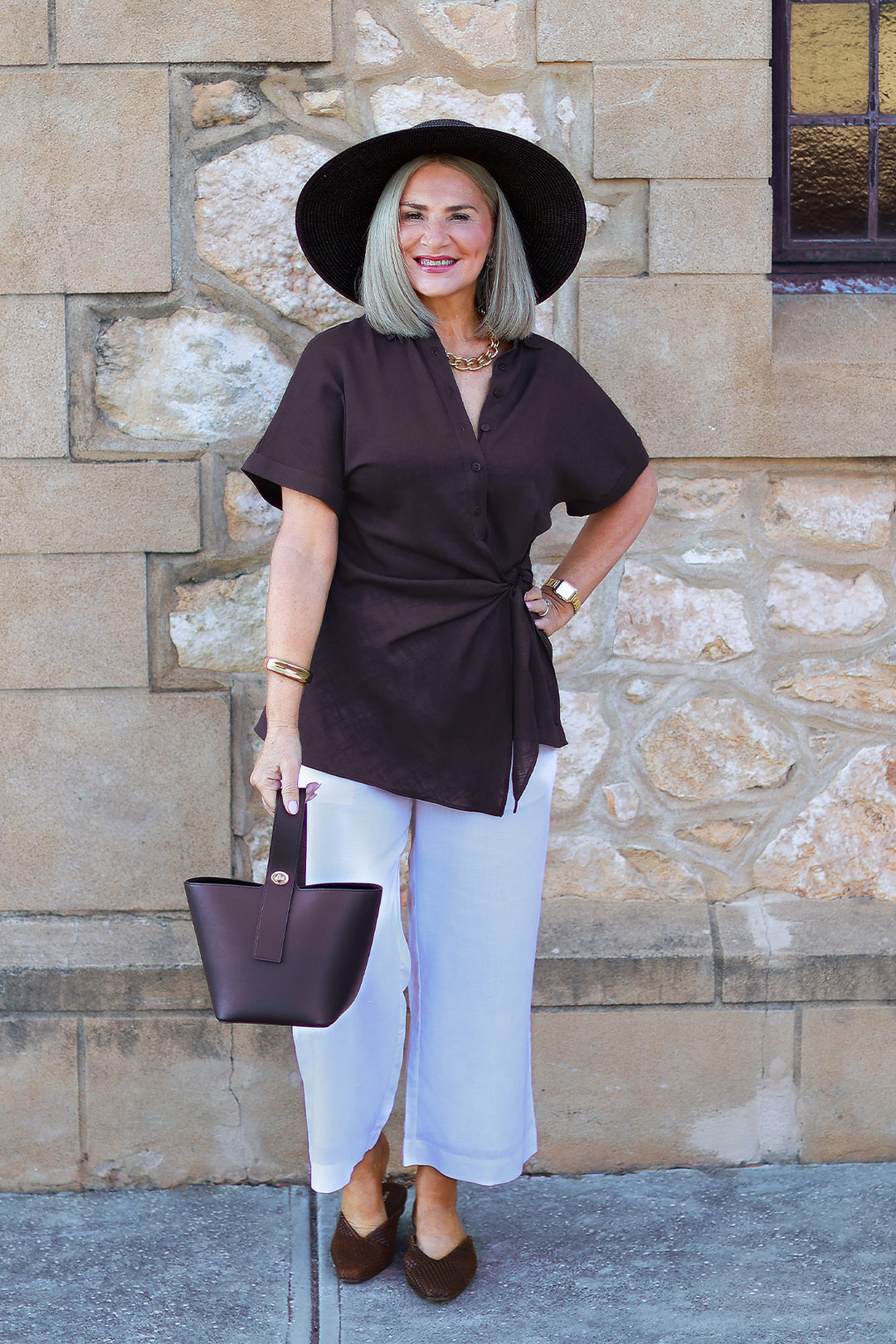 Sterling Collared Tie Shirt | COCO BROWN