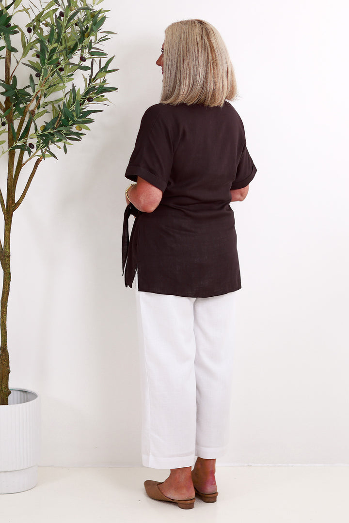 Sterling Collared Tie Shirt | COCO BROWN