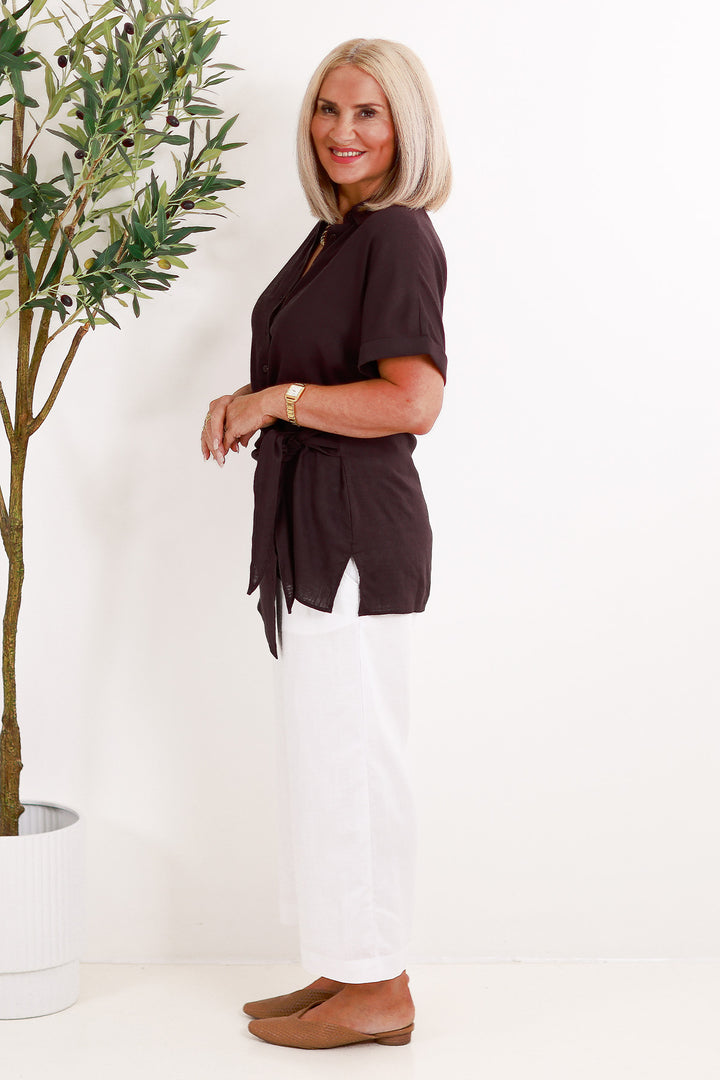 Sterling Collared Tie Shirt | COCO BROWN