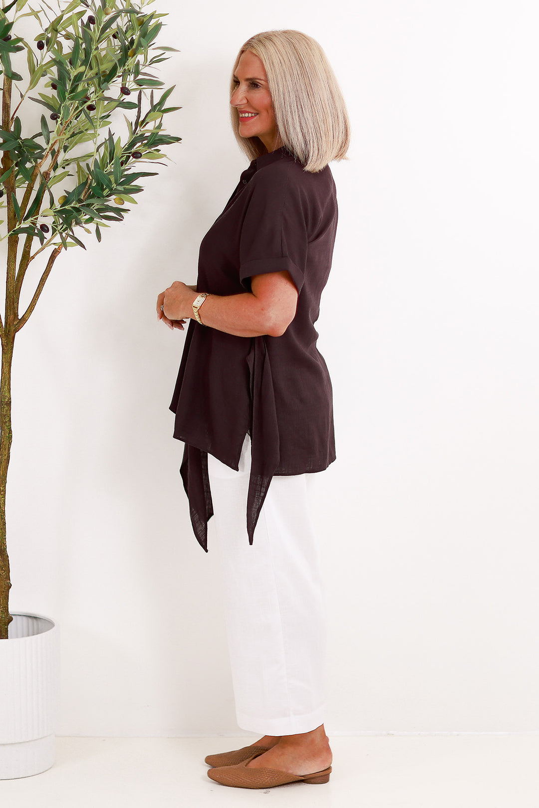 Sterling Collared Tie Shirt | COCO BROWN