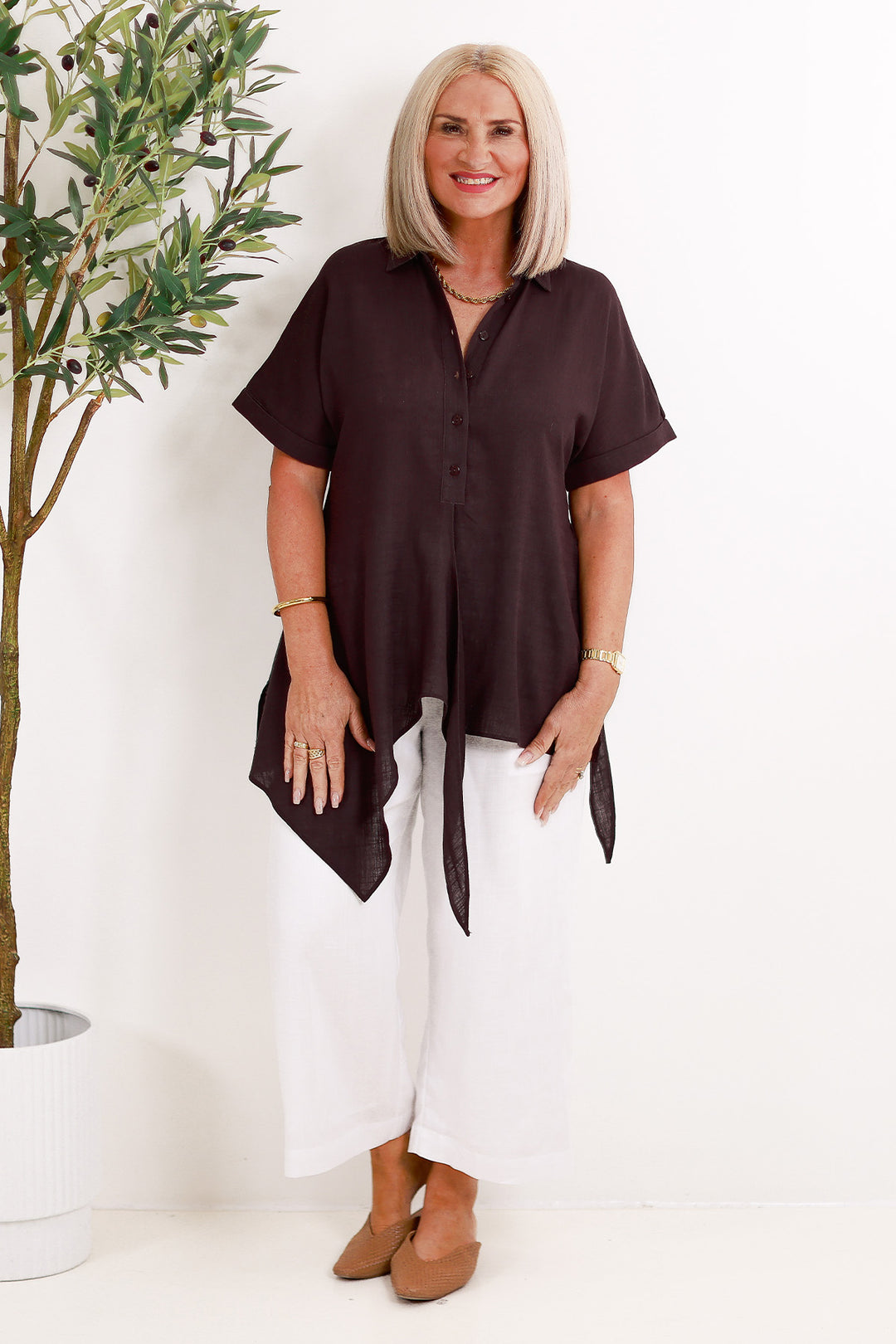 Sterling Collared Tie Shirt | COCO BROWN