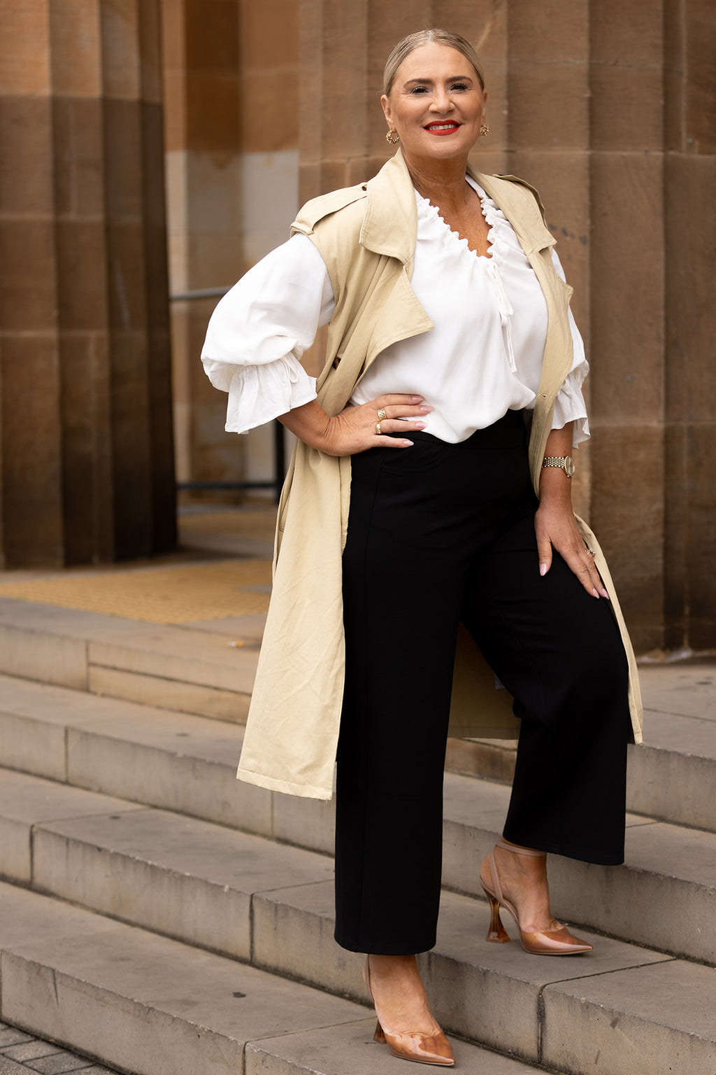 Harvard Sleeveless Trench | Oatmeal