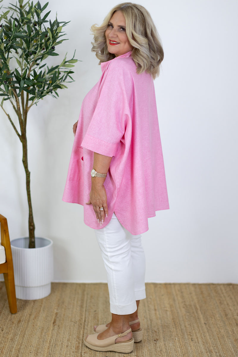 Oxford Collared Tunic | Pink