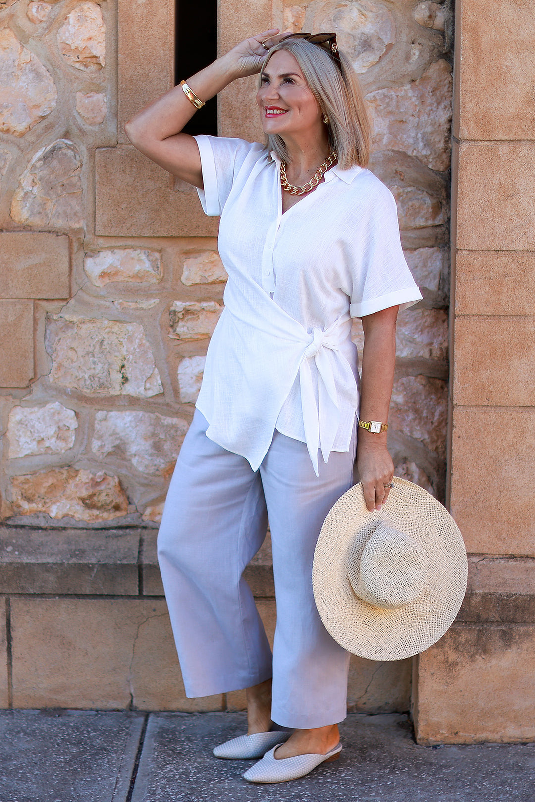 Sterling Collared Tie Shirt | WHITE