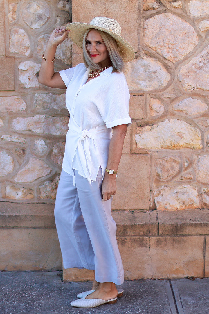 Sterling Collared Tie Shirt | WHITE